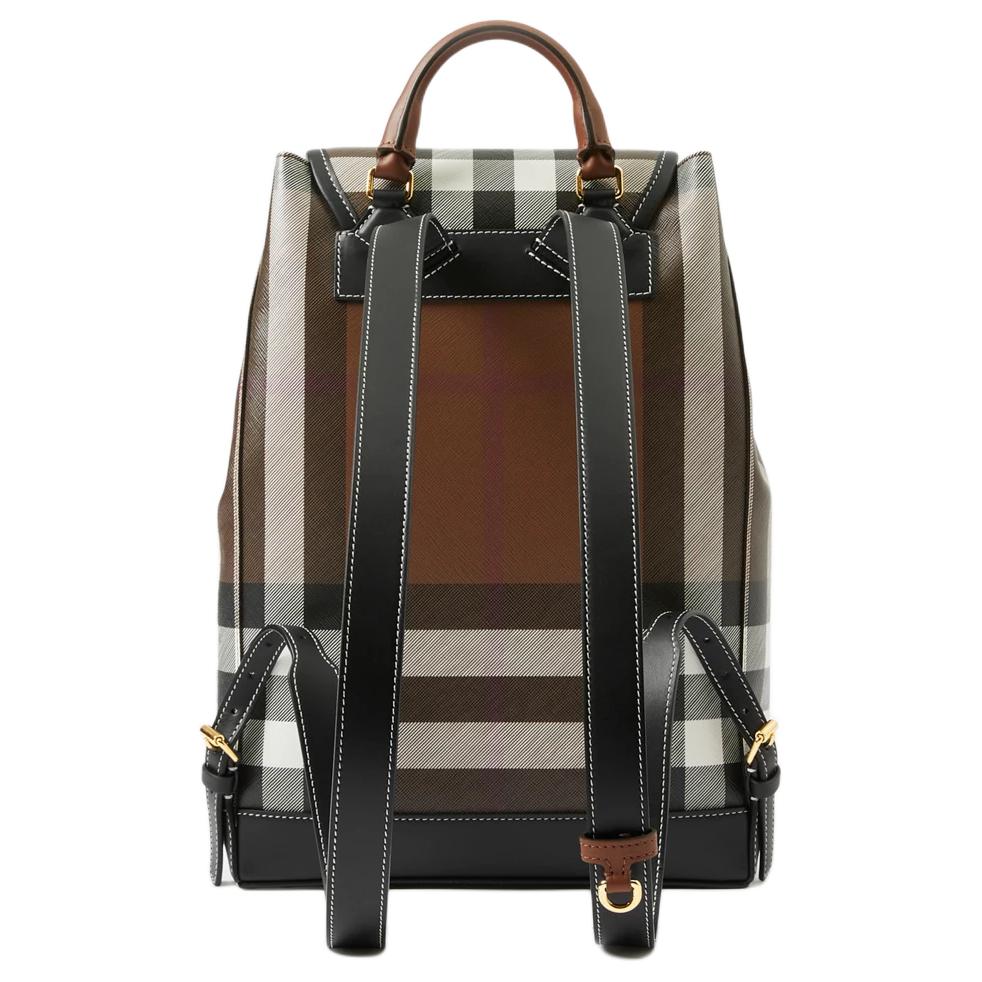 Burberry Polished Metal Accessory Top Handle Polyurethane Backpack Women backpack Dark-Chestnut 81122241