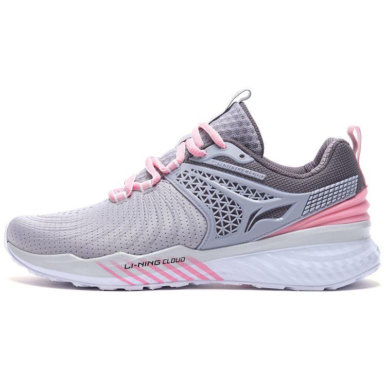 Li Ning Cloud 5 V2 Амортизирующие Низкие Беговые Кроссовки Женские Грязно-Серый Фиолетовый ARHP008-3