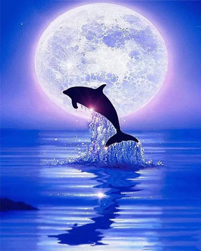 Алмазная картина, полная круглая квадратная дельфины, 5D DIY, Алмазная вышивка, вышивка крестиком, морской пейзаж, стразы, мозаика, настенное искусство