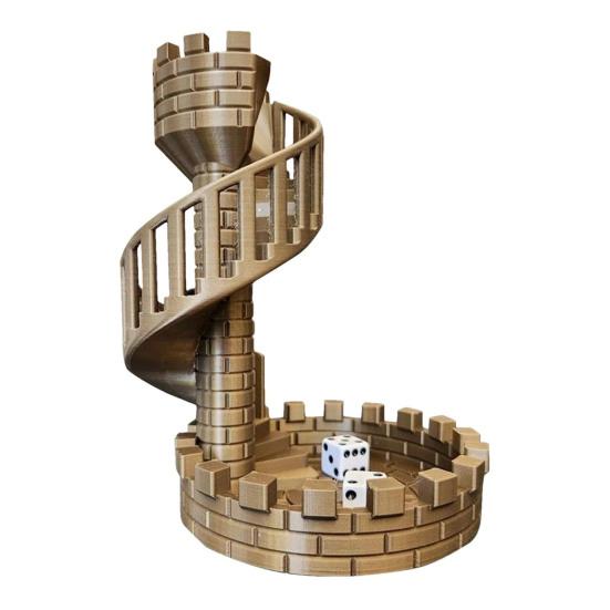 Dice Tower Castle Dice Rolling Tower with Tray Role Playing Game Retro DND Dice Rolling Tower And Tray for RPG Tabletop Dice Games Accessory