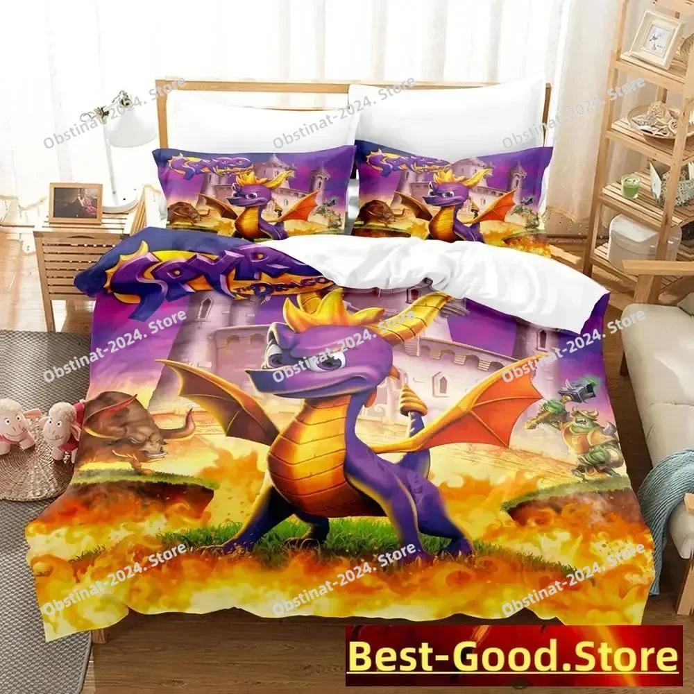 Новый комплект постельного белья Spyro Renited Trilogy Single Twin Full Queen King Size Bed Set Adult Kid Bedroom Duvetcover Sets Anime Gme