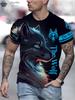 Men's T-Shirts Short Sleeve Beasts Graphic 3D Animal Printed Street Style Man Tops Oversized T-Shirt Casual O-Neck Harajuku Tee