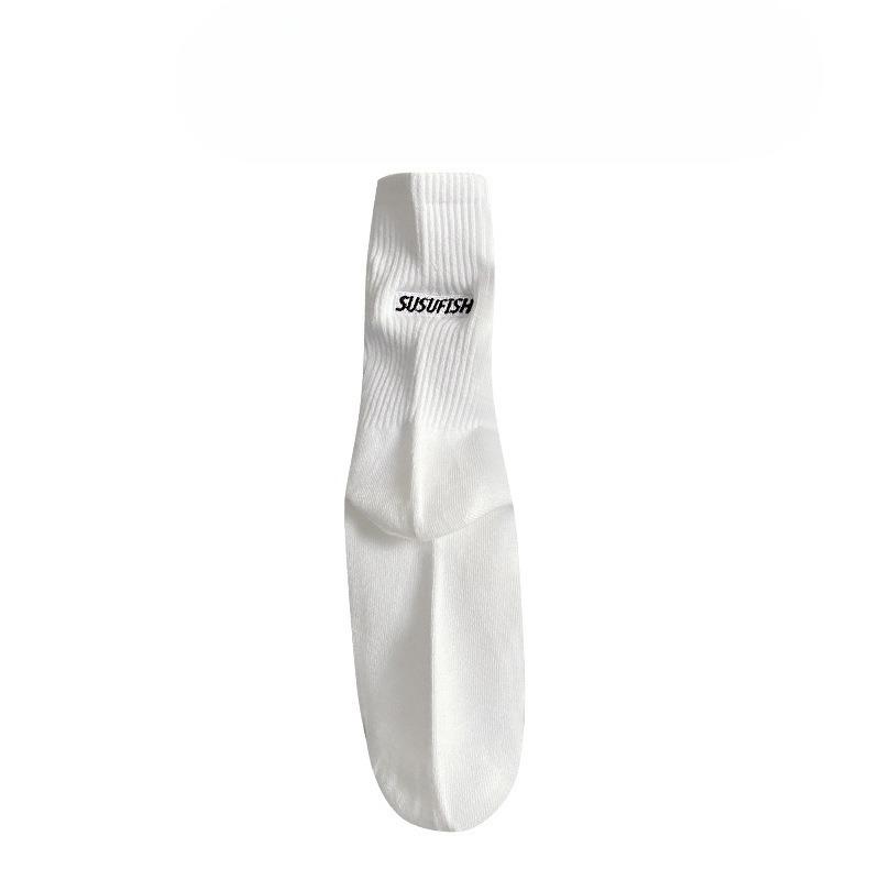 Men Spring Summer New Style All Purpose Color Embroidery Basketball Sports Tube Cotton Socks