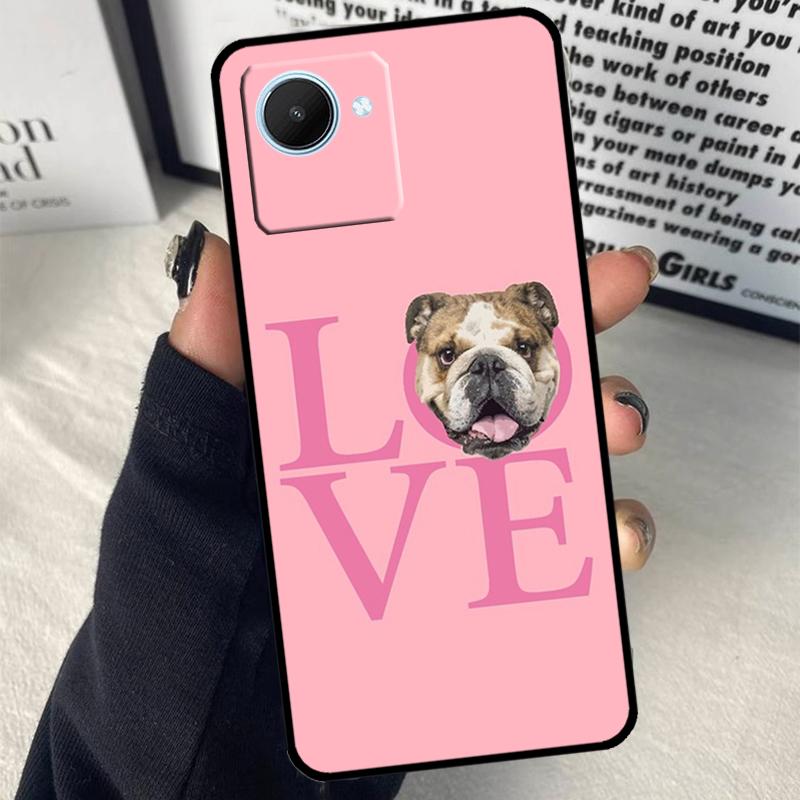 Сердцебиение английского бульдога Для Realme GT7 Pro GT6 C67 C65 C63 C61 C55 C53 C51 C71 C75 10 11 12 13 14 15 Pro Plus Чехол