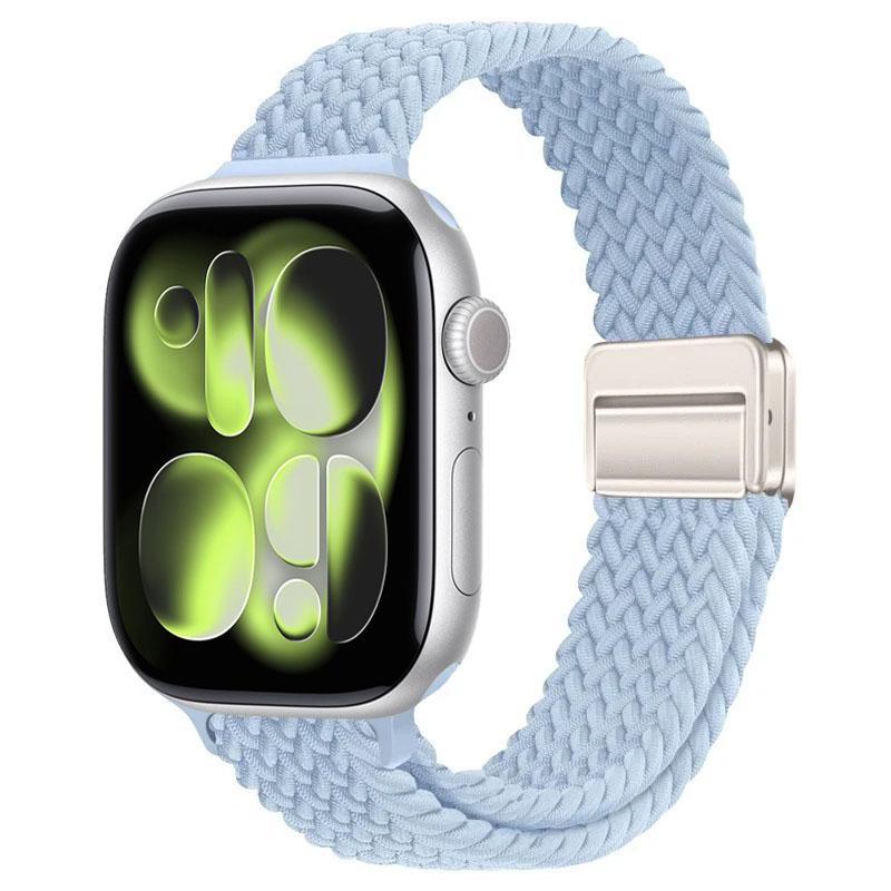 Плетеный нейлоновый ремешок для Apple Watch Ultra 3 49 мм 11 10 46 мм 42 мм Браслет с магнитной застежкой IWatch 9 8 7 41/45 мм 6 5 4 SE 44/40 мм
