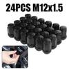 For Vehicles With Wheel Studs Requiring A 1/2"-20 Thread Wheel Nuts 12x1.5 Black Wheel Nuts 19mm(3/4") 24pcs