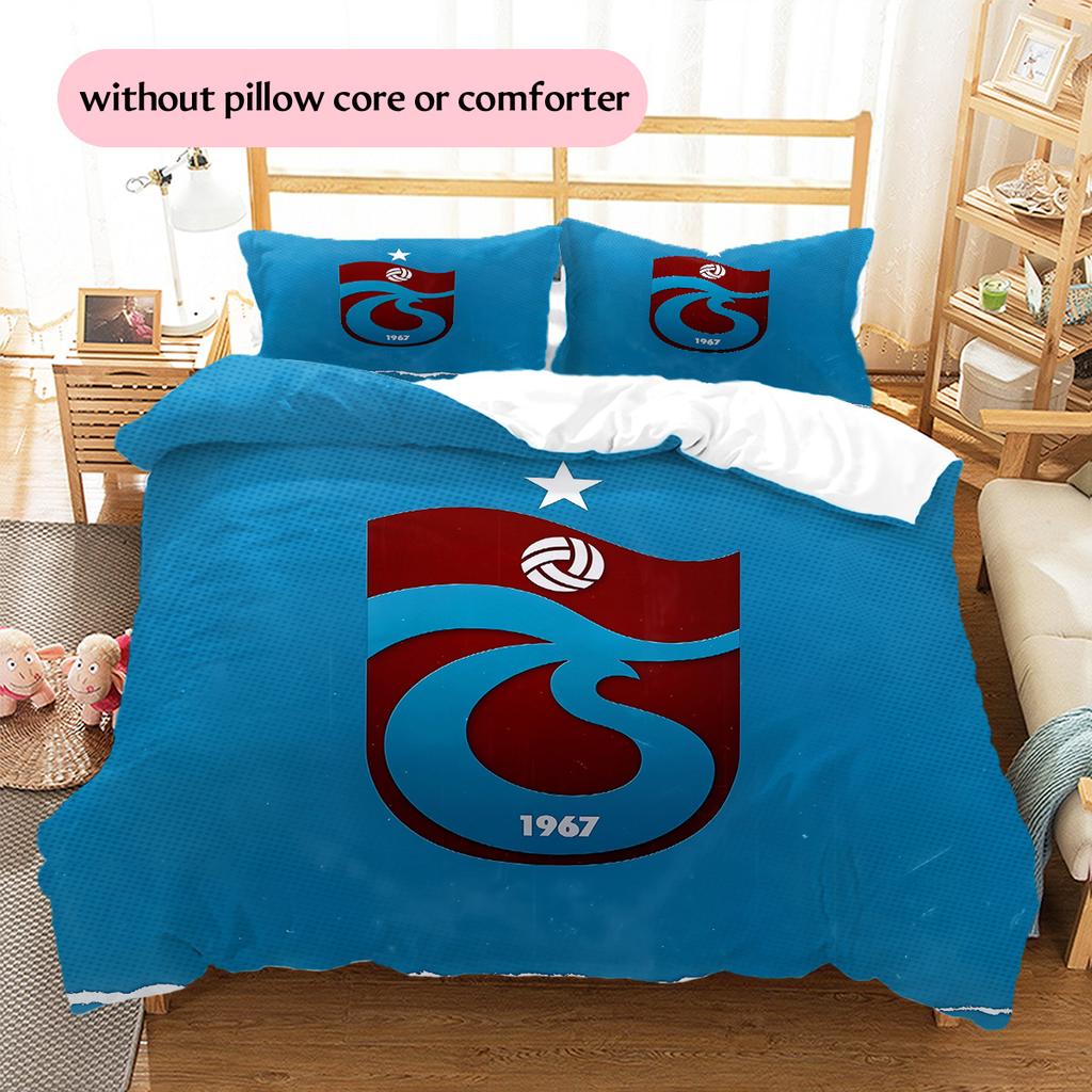 Trabzonspor Pattern Bedding Quilt Set Home Decoration Gift (1 * duvet cover + 2 * pillowcase without core)