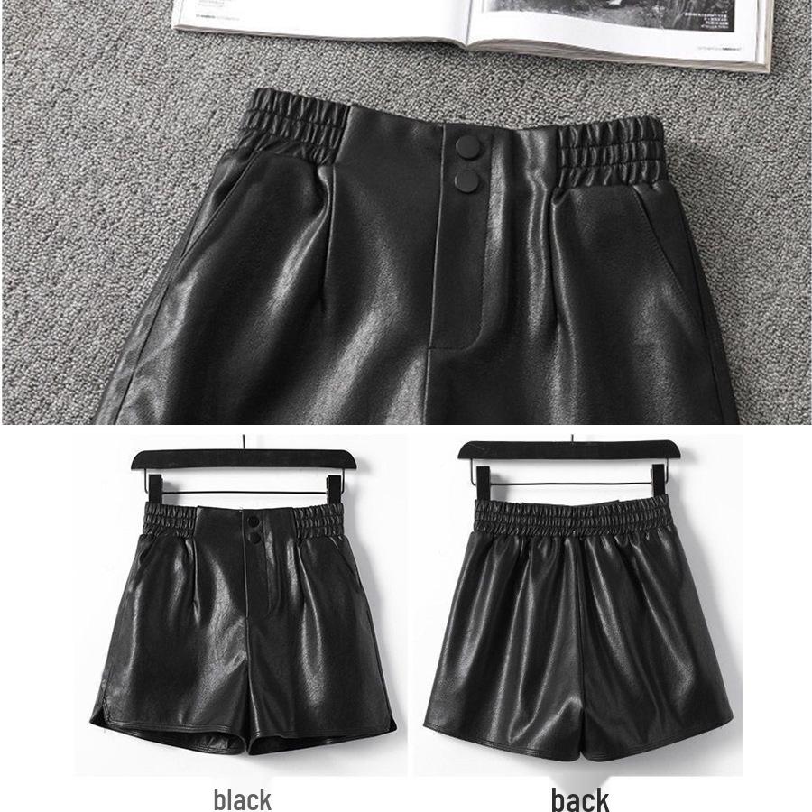 Женские Шорты Bootcut А-силуэта с Высокой Талией из Искусственной Кожи, Большие Размеры, Мода Осень/Зима 2026.