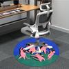 1pc Cat Circle Office Round Area Rug, Indoor Mat Suitable For Office, Under Office Chairs Bedroom Living Room Home Decor, Room Deco