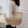 Наборы для вязания, пляжная сумка цвета хаки, большая вместительная соломенная сумка ручной работы, весенне-летняя праздничная сумка для отдыха, женская сумка, сумка для покупок