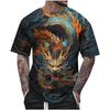 Streetwear 3D Animal T Shirt Man 3D Dragon Printing Tees Funny Hip Hop Men Casual Short Sleeve T Shirts Summer Top