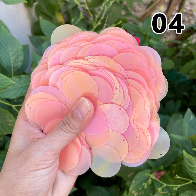 30 мм Разноцветные Конфетные Крупные Пайетки с Отверстием ПЭТ Круглые Пайетки Шитье Рукоделие Украшение Свадебного Платья DIY Аксессуары Рассыпные Пайетки