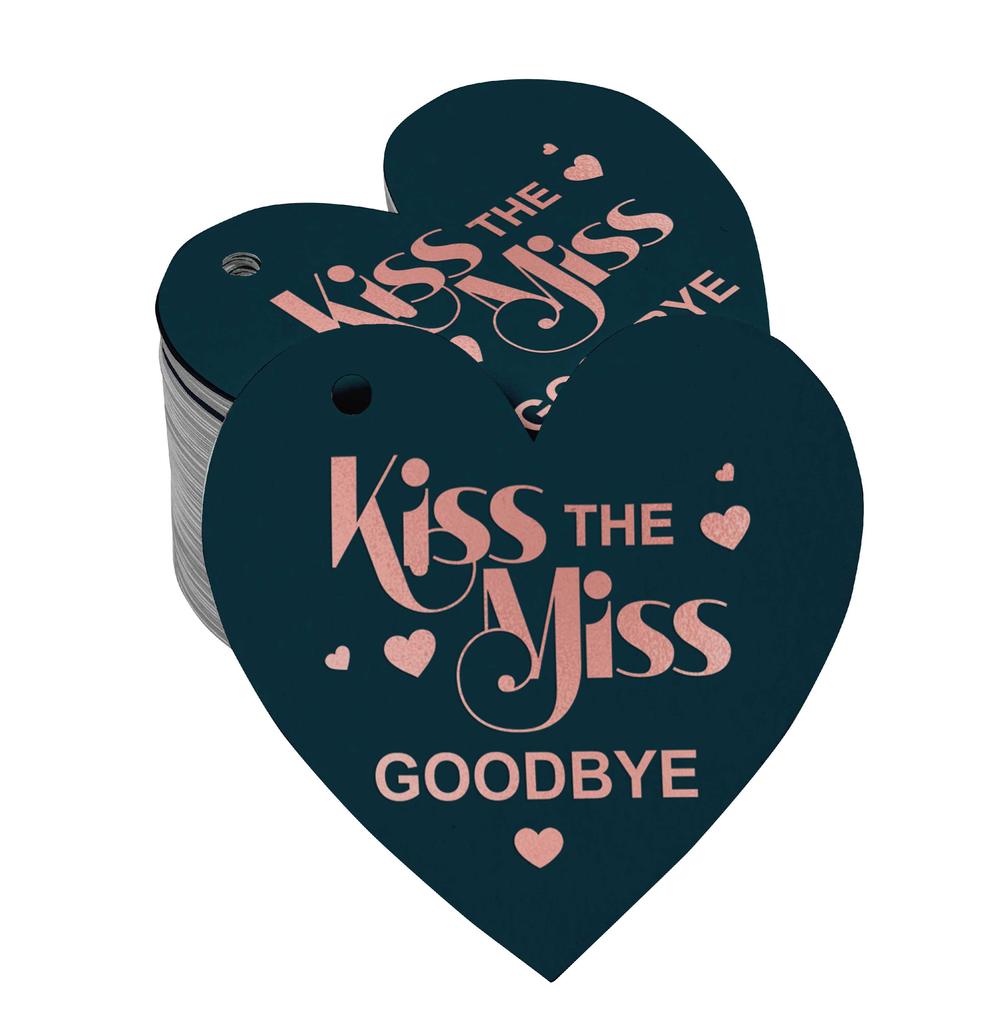 Inkdotpot 100 шт. в упаковке. Бирка из настоящей серебряной фольги с поцелуем «Мисс на прощание» на девичник.
