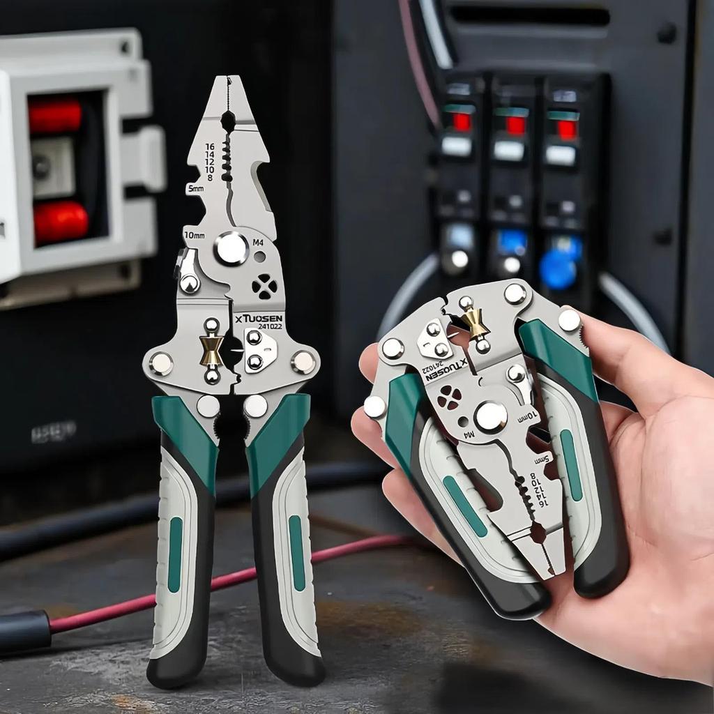 Многофункциональные кусачки 20 в 1 для электриков: Специальные складные клещи для зачистки проводов, кусачки для зачистки и протягивания проводов, расщепления и обжима проводов