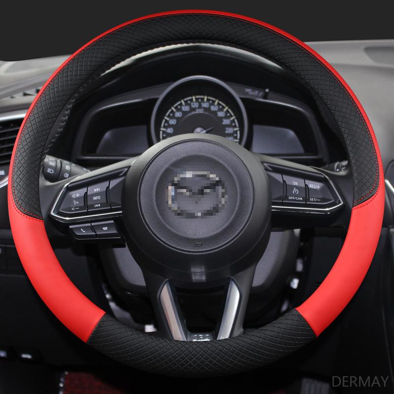 Чехол на руль DERMAY из ПУ кожи для спортивного автомобиля Mazda CX-3 CX-4 CX-5 CX-7 CX-9 Противоскользящий Funda Volante Автоаксессуары