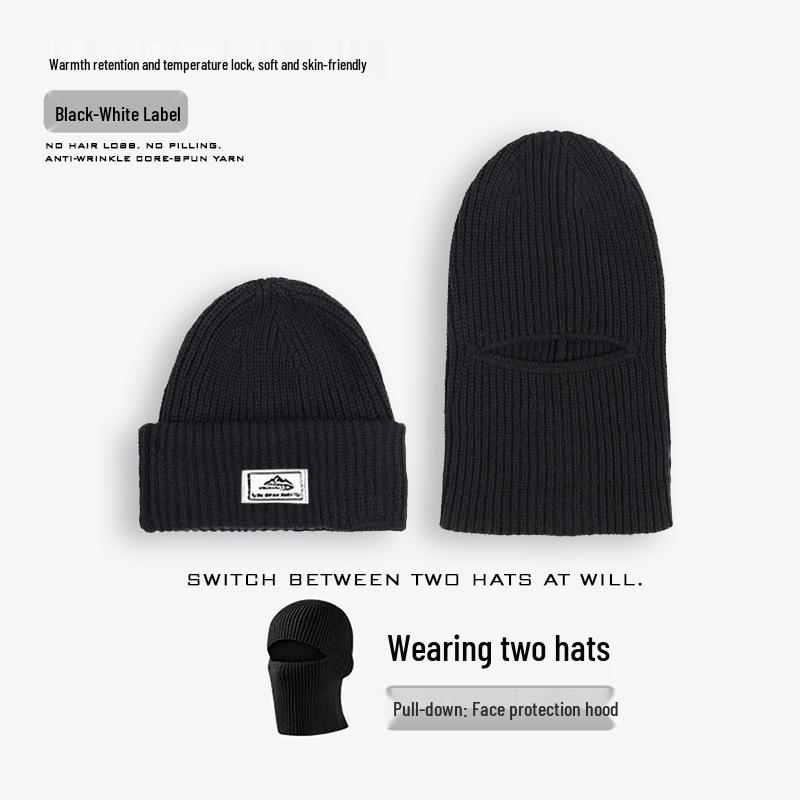 Men's Windproof Knitted Balaclava: Warm Cycling Face Mask and Winter Beanie