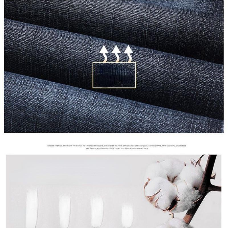 Jeans Men's Loose Straight High-end Stretch Washed Casual Trousers