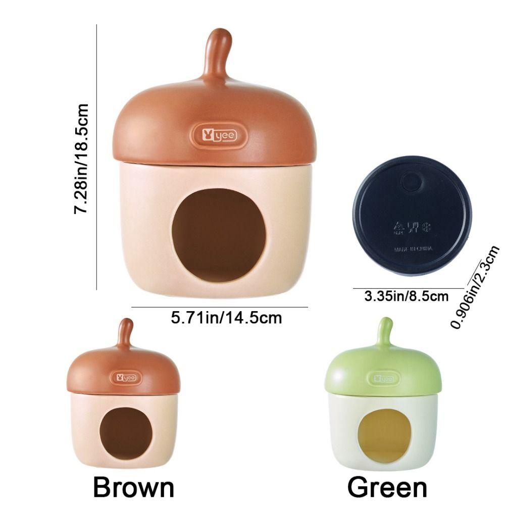 Unique Acorn Hamster Ice Cage Cute Cooling Hamster Cooling Nest Decorative Ceramic Nest Dodge House for Dwarf Mouse Chipmunk
