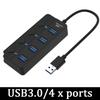 Концентратор USB 4 в 1 7-портовый концентратор-разветвитель USB 3.0 с отдельными переключателями включения/выключения для MacBook, ноутбука, ПК, компьютера, флеш-накопителя, мобильного жесткого диска