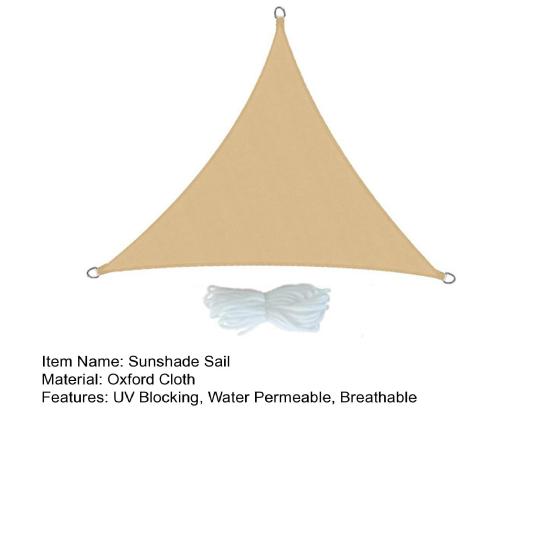 Уличный треугольный солнцезащитный парус с ветрозащитными тросами, навес, блокирующий УФ-излучение, проницаемый, дышащий, прочный, для террасы, заднего двора, патио