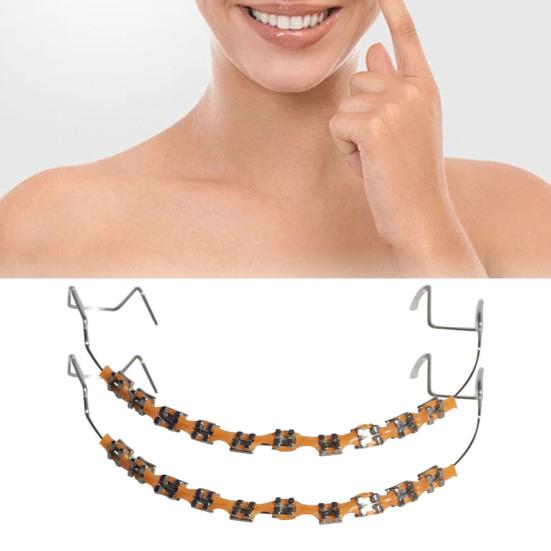 Temporary Tooth Decoration with Metal Wires Brackets Orthodontic Ligatures Orthodontists Explain Dental Students Practice Props