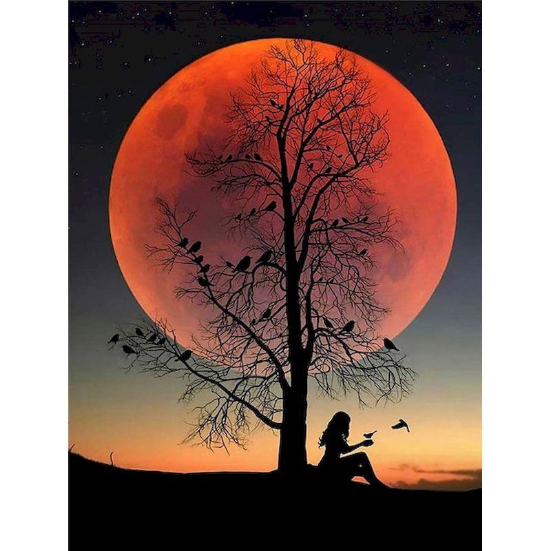 Алмазная мозаика Ночная Луна для вышивки крестом 5d алмазная живопись Пейзаж Картина Стразами Домашний Декор