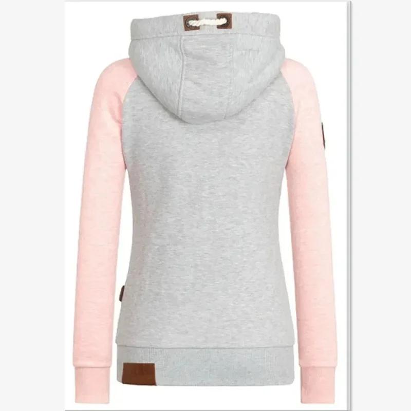 Women's Casual Hoodies Jacket Zipper Mixed Colors Ladies' Coats Tops Casual Sweatshirt Hoodies Large Size Women Clothes