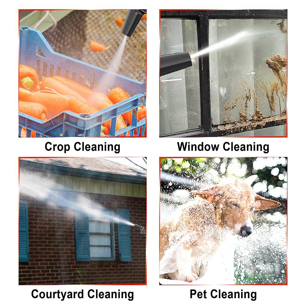 WISEUP 1400 Вт Мойка высокого давления Электрический очиститель высокого давления Портативная автомойка Регулируемая насадка-распылитель Инструменты для очистки