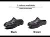 Men's Casual Leather Slip-On Toe Slippers, Large Size 46, Stylish and Comfortable for Summer.