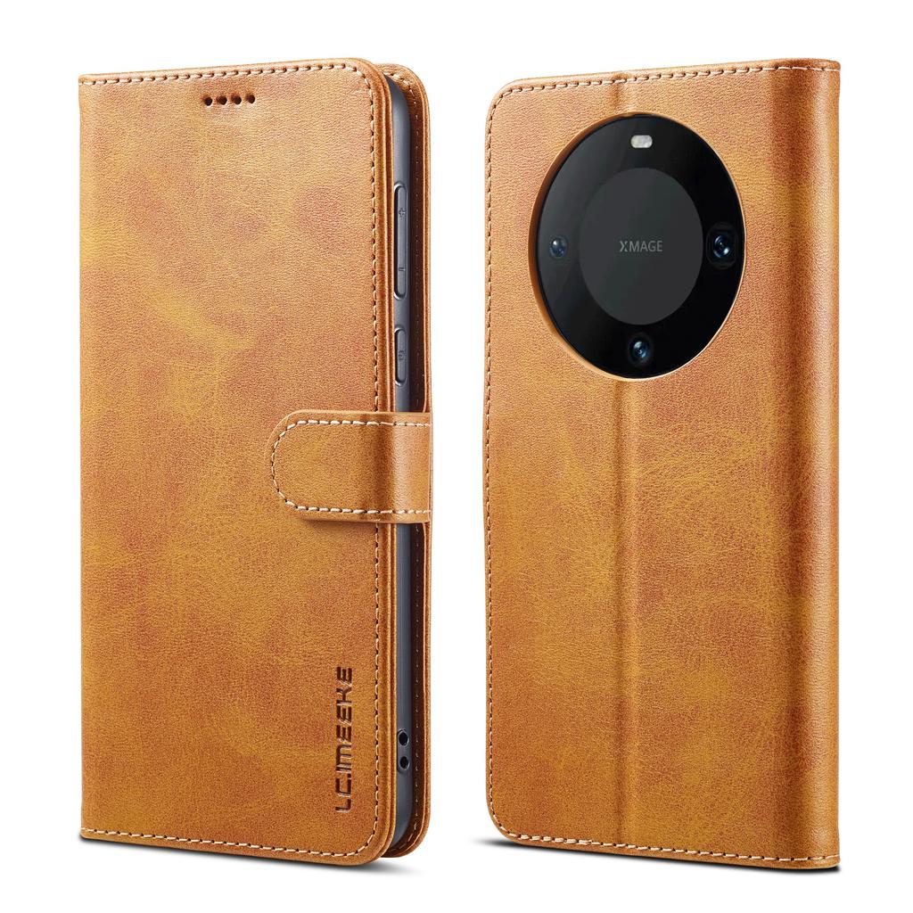 LC.IMEEKE Для Huawei Mate 60 Pro+/Mate 60 Pro Чехол для телефона с текстурой телячьей кожи, PU кожа, подставка, обложка-кошелек