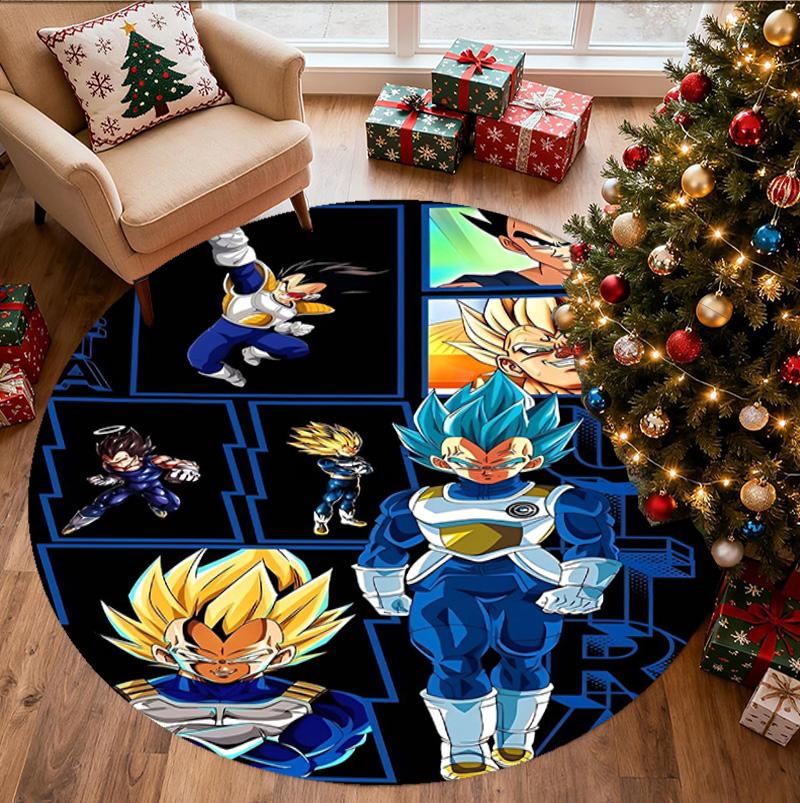 DRAGON BALL Pattern Round Rug, Indoor/Outdoor Mat, for Picnic, Gameroom, Bedroom, Office, Living Room, Home Decor Carpet, Birthday Gift