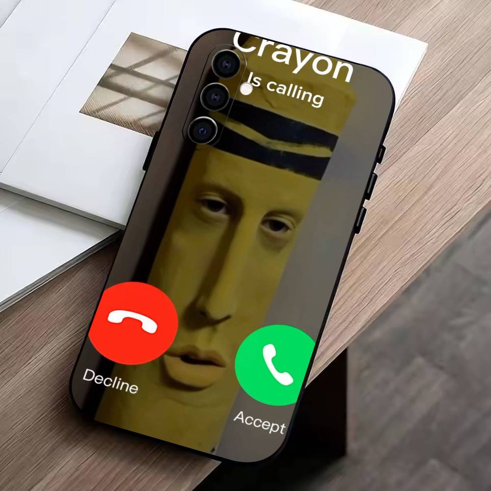 Звонит D-John Pork. Чехол-книжка со шторкой для ответа на звонок для Samsung Galaxy A73, A72, A71, A70, A53, A52, A51, Мягкий силиконовый черный чехол