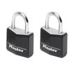 MASTERLOCK 30mm Aluminum Padlock with Black Vinyl Cover - Pack of 2