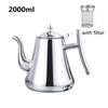 1.0L/1.5L/2.0L Stainless Steel Teapot, Tea Kettle with Removable Infuser for Loose Flower Tea Coffee Kettle for Stovetop Safe