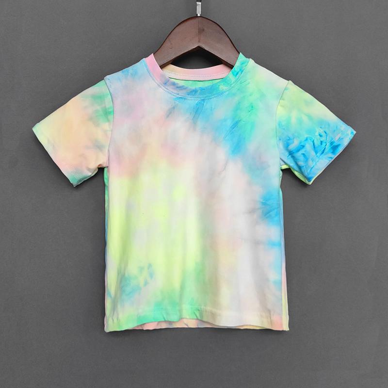 Children's girls' T-shirt bright fluorescent color top summer children's casual soft and comfortable girls' clothing T-shirt