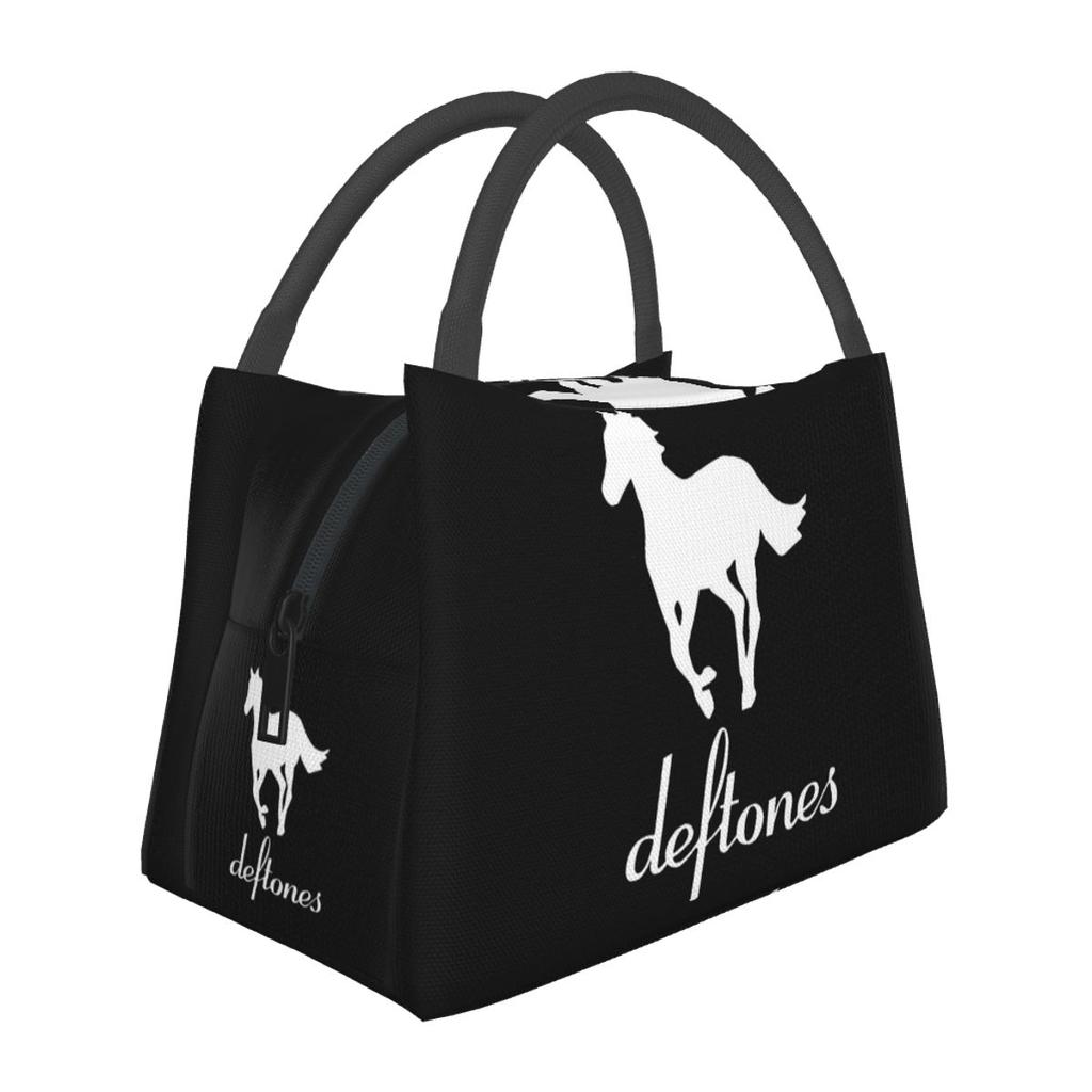 PP Skull Deftone White Ohms Around Lunch Bag for Women Bento Storage Food Boxes Portable Container Cooler Thermal Lunch Box Tote