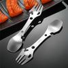 Портальный Набор Столовых Приборов из Нержавеющей Стали 304 Вилка Ложка Открывалка Все в Одном Для Кемпинга Походов Пикника Посуда