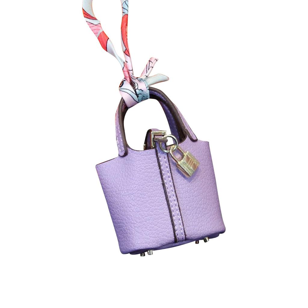 Милая подвеска в виде сумки-корзины, высококачественная кожаная подвеска-брелок для автомобиля, милая креативная подвеска