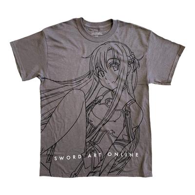 Sword Art Online - Асуна Сидящая Лайн-арт Взрослая Футболка