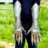 Nazgul Etching Gloves Set  Medieval Knight Gauntlet Gloves Pair Best Halloween Costume Role Play Cosplay Gift