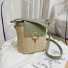 2025 Summer New Crossbody Straw Bag Hand-to-hand Women's Bag Hollow Woven Vacation Bag Shoulder Bucket Bag