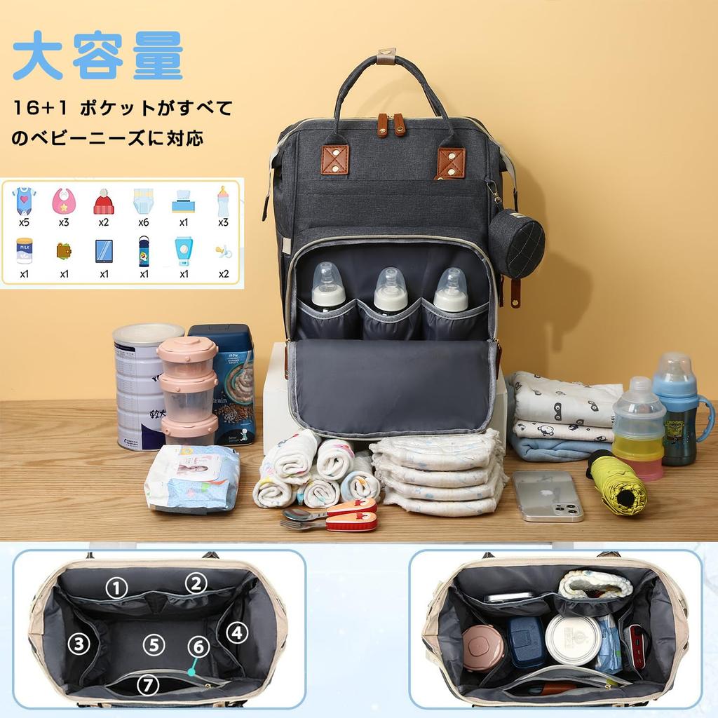 Большая вместимость, легкий, с термоводонепроницаемым подгузником, стильный, для хранения детских товаров, для поездок на работу, для подготовки к родам [KAKOKA] Сумка для матери,