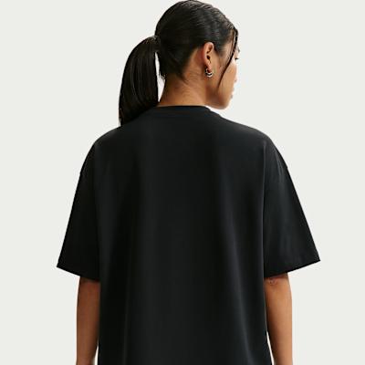 Women's Nike T Shirts Women's Black Crew Neck Moderate