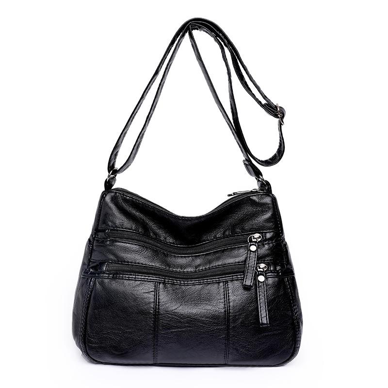 New Women's Bag Soft Leather Texture Messenger Bag Large Capacity Casual Shoulder Bag Simple Large Capacity Small Square Bag