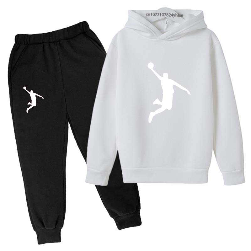 TZWYKids Casual Autumn Spring 2pcs Hoodie+Pants Letter Print Tracksuits 2-13 Years Boys Girls Simple Outfits Children Clothes Sets