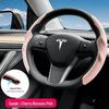 Ультратонкий противоскользящий впитывающий пот чехол на руль Tesla Model 3/Y со слотом для карт для всех сезонов