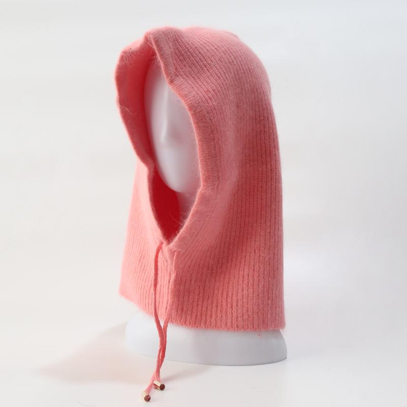 Вязаный шарф из кроличьей шерсти, шапка с капюшоном, женские кашемировые шапочки, теплая зимняя Балаклава унисекс, нагрудник для катания на лыжах, шерстяной чепчик на открытом воздухе, оптовая продажа