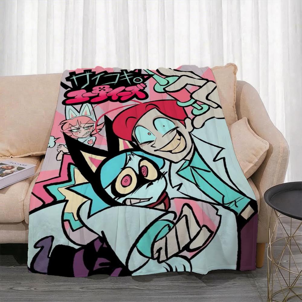 Character P-Psychocuties Throw Lightweight 240g Flannel Blanket Soft Skin-friendly for Summer Cooling