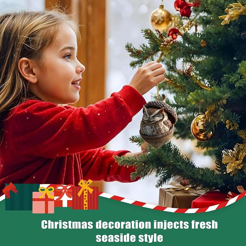 Лесные животные Желуди Украшения 2D Плоские Уютные Лесные Рождественские Украшения, 2026 Новое Украшение Животное Шишка