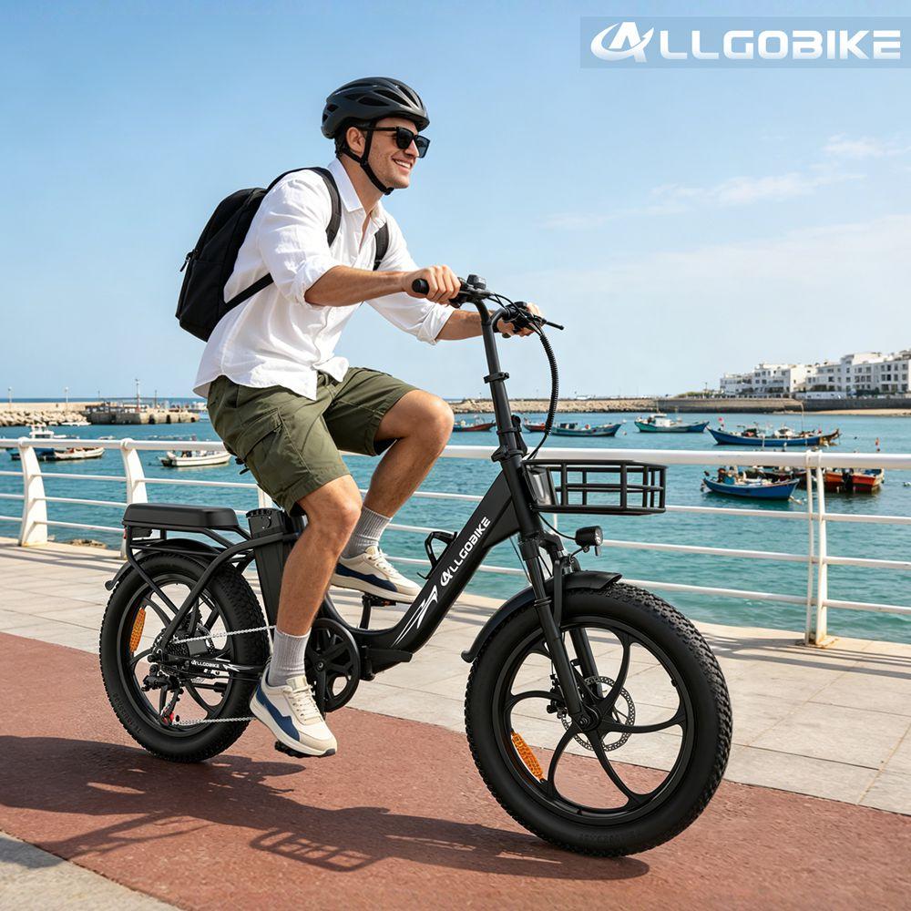 Allgobike AC20 Electric Bicycle 250W Motor 20" Tire Urban Commuter Electric Bike 48V 20Ah LED Display Max Range 60Km 7 Speed Max Load 120Kg